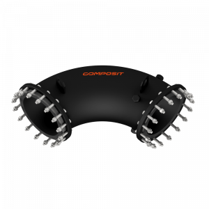 Rubber-lined steel bend 960 mm