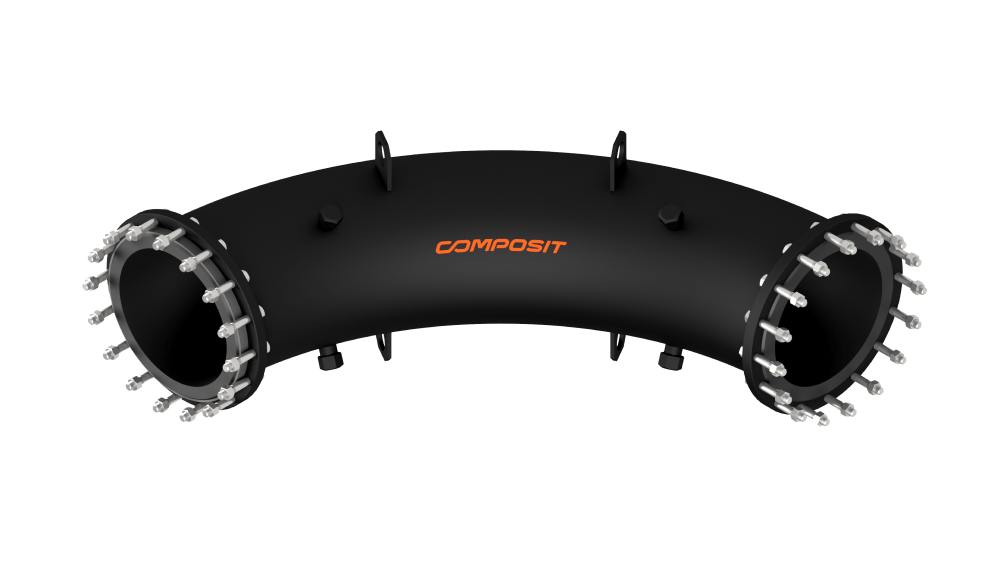 Long-radius rubber-lined steel bend - image 1
