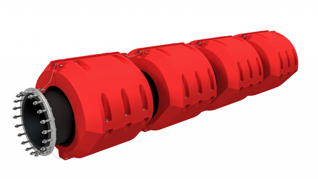 Rubber-lined steel pipe with universal plastic float - image 1