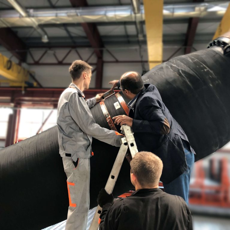 THE RUBBER HOSES COMPOSIT HAVE BEEN TESTED BY THE REPRESENTATIVES FROM SUEZ CANAL AUTHORITY, EGYPT